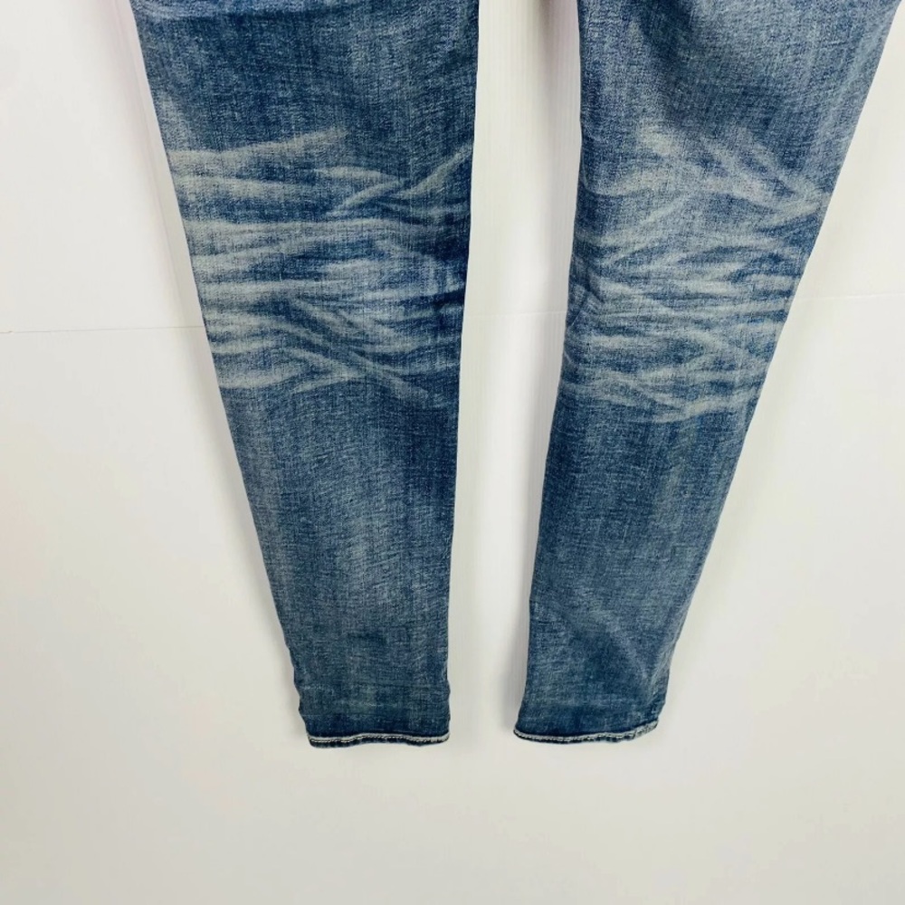 Rock Revival Size 27 Distressed Acid Wash Low Rise Skinny Jeans 33W x 33L - Picture 6 of 10